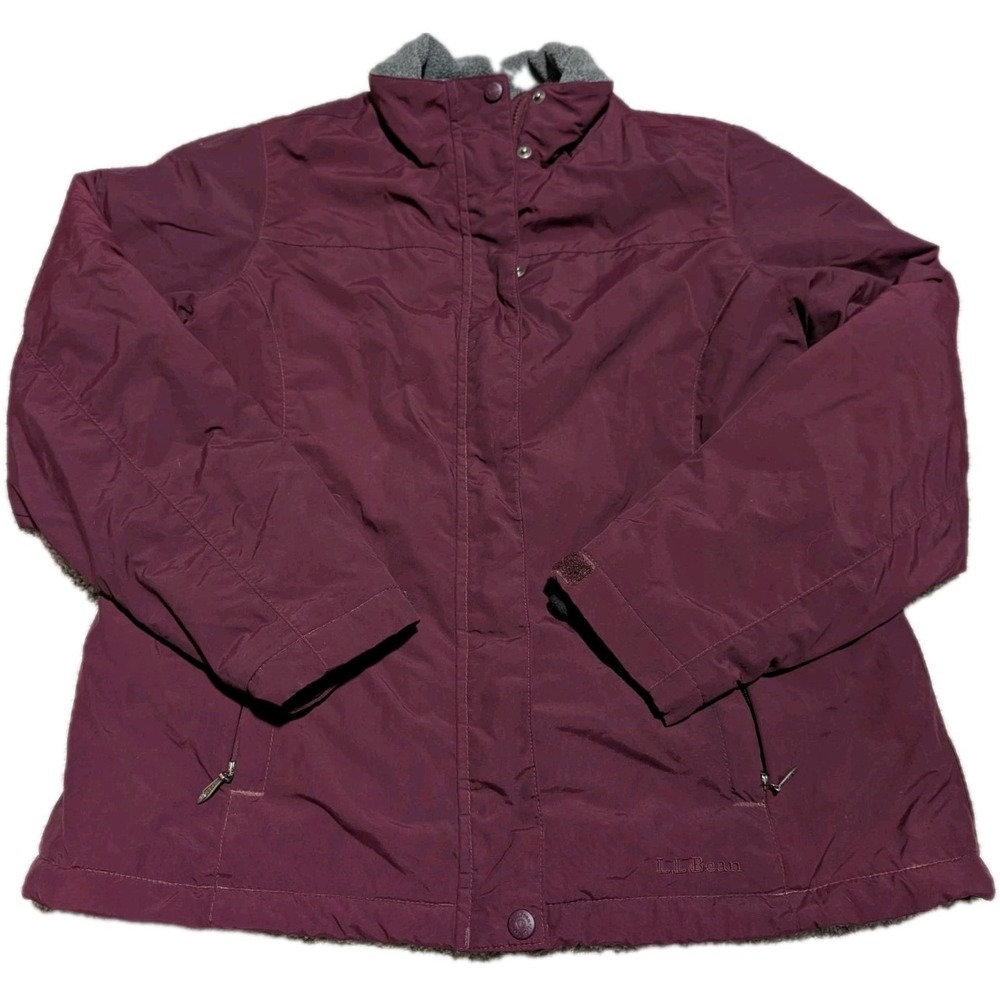 Women's LL Bean Winter Jacket Wine Burgundy Size M